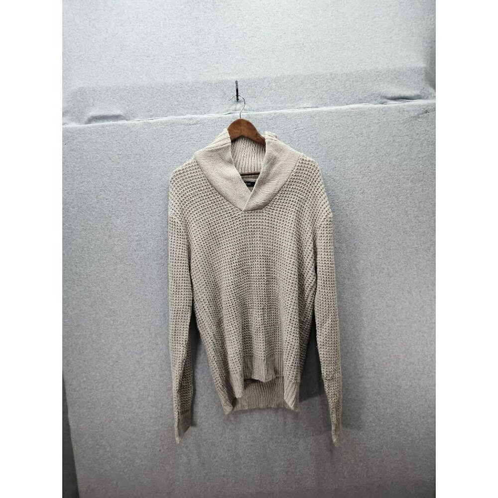 True Rock Mens XXL Shawl Collar Sweater - 55% Cotton 45% Acrylic Gray